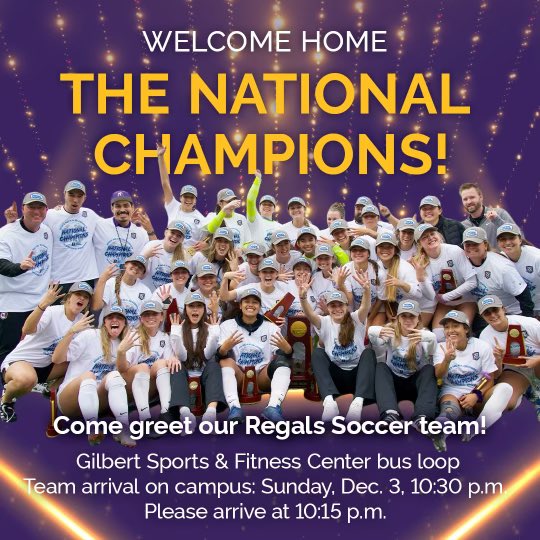 The National Champions are coming home! Come welcome them back! #OwnTheThrone #OhLetsGoRegals