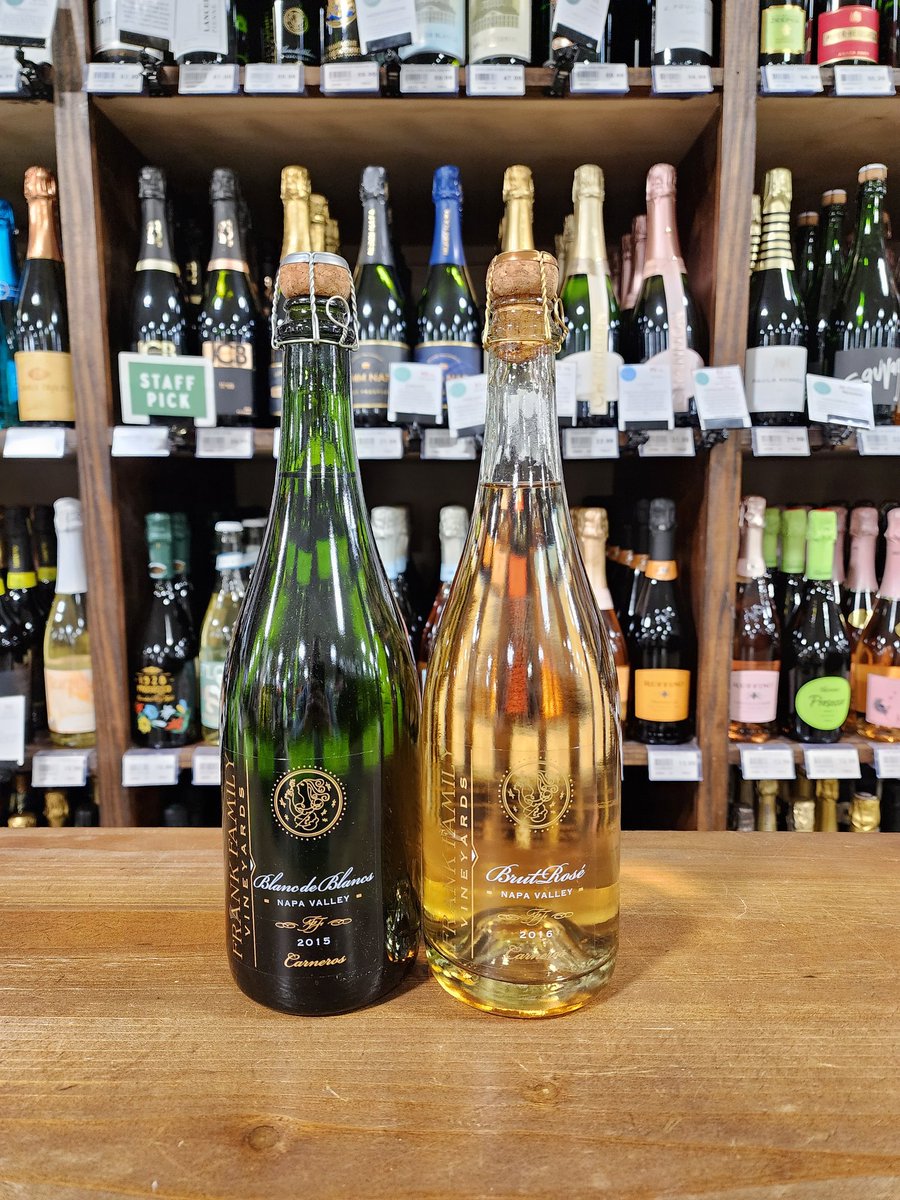 @FrankFamilyWine sparkling wines are usually just sold at their winery, we are very fortunate to be able to offer these to our customers. #sparklingwine #americansparklingwine #champenoisemethod #bubbles #brut #rosé #CAwine #napavalley