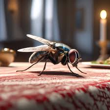 There is a survey in you! 
Is the fly sitting or standing on the table?
🤔🤔🤔