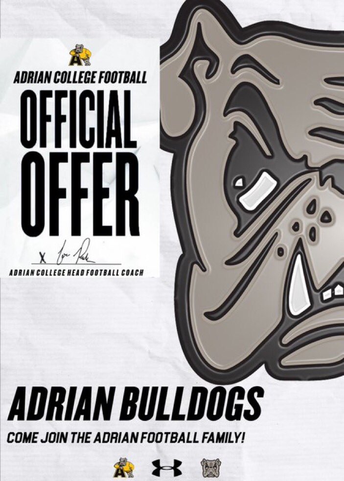 #AGTG Blessed to receive an offer from Adrian College 🖤💛 <a href="/Coach_Ty_Palka/">Tyler Palka</a> <a href="/_JavierClark_/">Javier Clark</a> <a href="/rwalt8/">Ryan Walters</a>