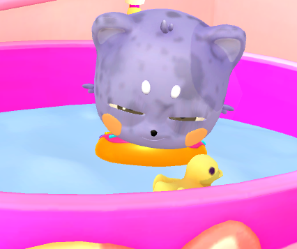 tales_nft_'s tweet photo. Wearing a floaty to shower because 'safety first!' 😉 #Mocossi #MocossiPlanet #ITO2ingame #pettinggame https://t.co/F8sVMf9tkm