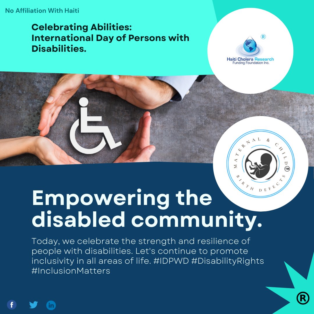 hcrffngo's tweet photo. Today, we celebrate the strength and resilience of people with disabilities. Let's continue to promote inclusivity in all areas of life. #IDPWD #DisabilityRights #InclusionMatters
#idpwd #idpwd2023 #icbdsr #manybirthdefects1voice
@worldbdday https://t.co/GTBVep9rWq