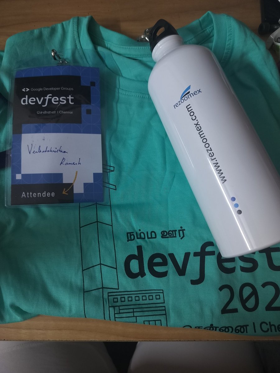 izzvenka's tweet photo. The excitement comes to an end with swags!! and perks!! Participated @WomenTechmakers 's #pitchathon presented #gymai. Great day again!! Cheers ✨

#DevFest2023 #NammaOrruDevFest @GDGChennai https://t.co/kXxTIzvsLw