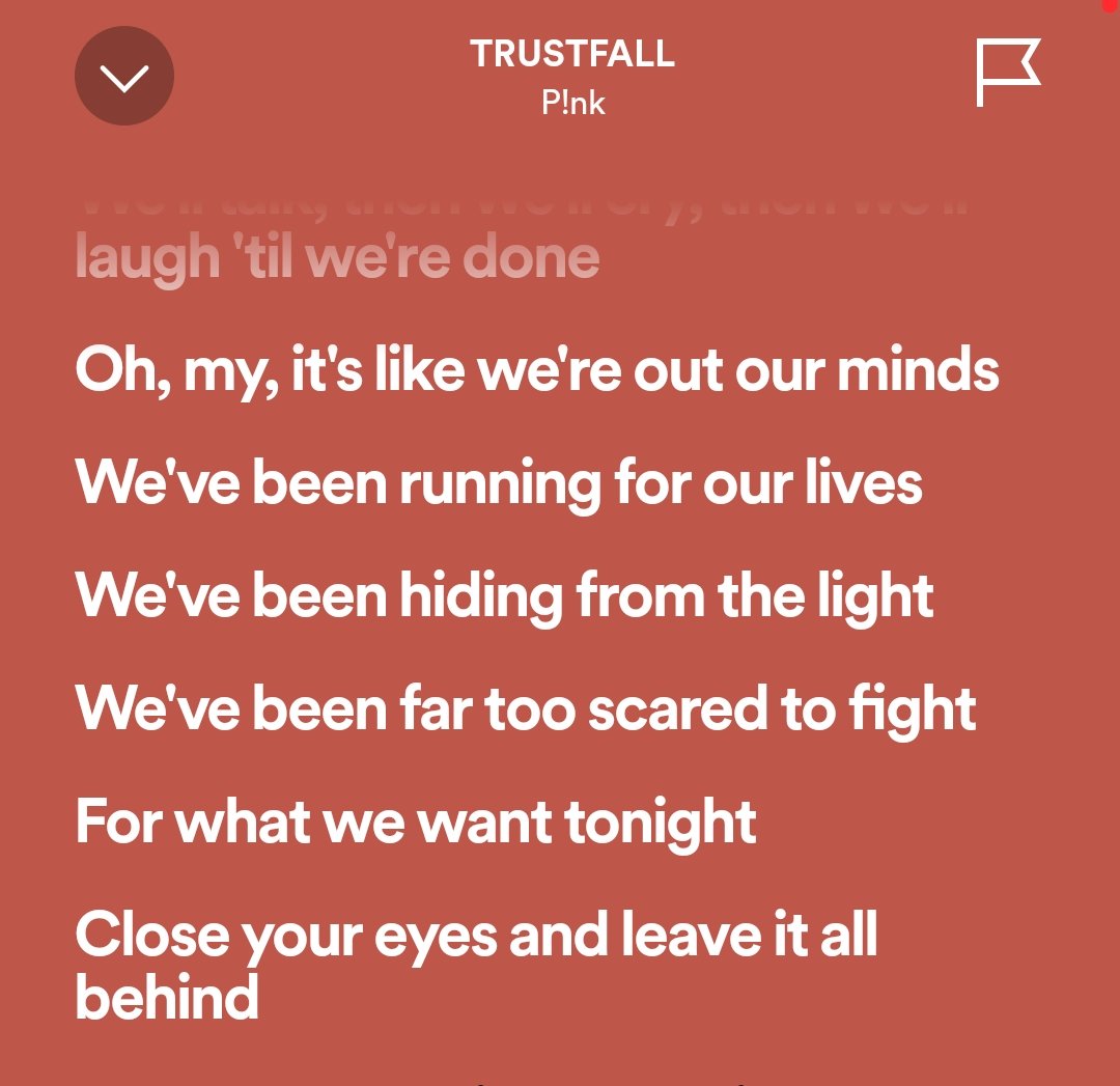 It's a trust fall baby. #Pink #lyrics