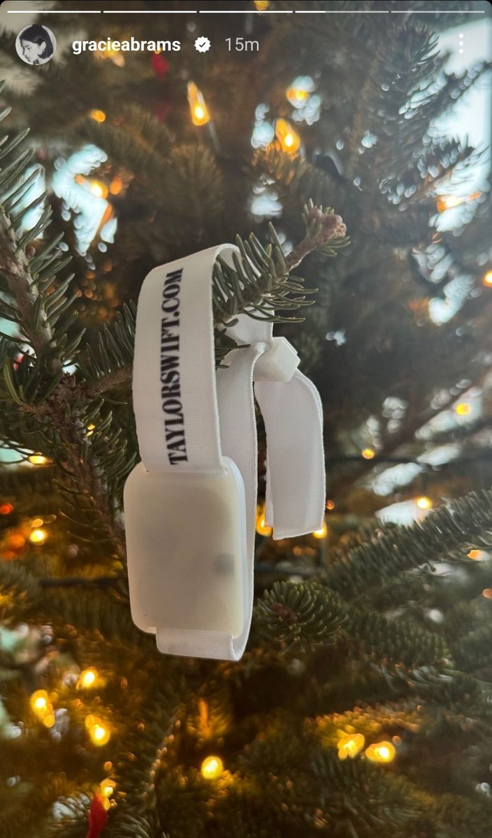 TheSwiftSociety's tweet photo. 📲| @GracieAbrams decorated her tree with an Eras Tour wristband 🎄 https://t.co/1EgwZaaI45