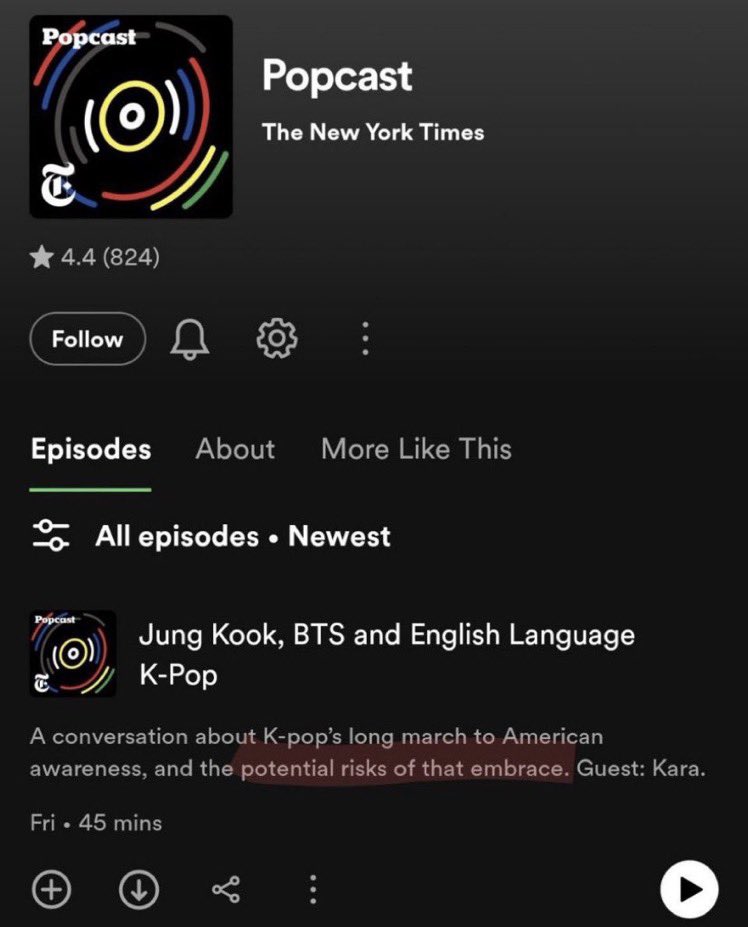 .<a href="/nytimes/">The New York Times</a> has just published a podcast filled with xenophobia, mocking Korean artists who sing in English &amp; claiming they are losing their roots or uniqueness. Also claiming they’re taking away attention from white artists.

I am disgusted by this content &amp; want it addressed asap
