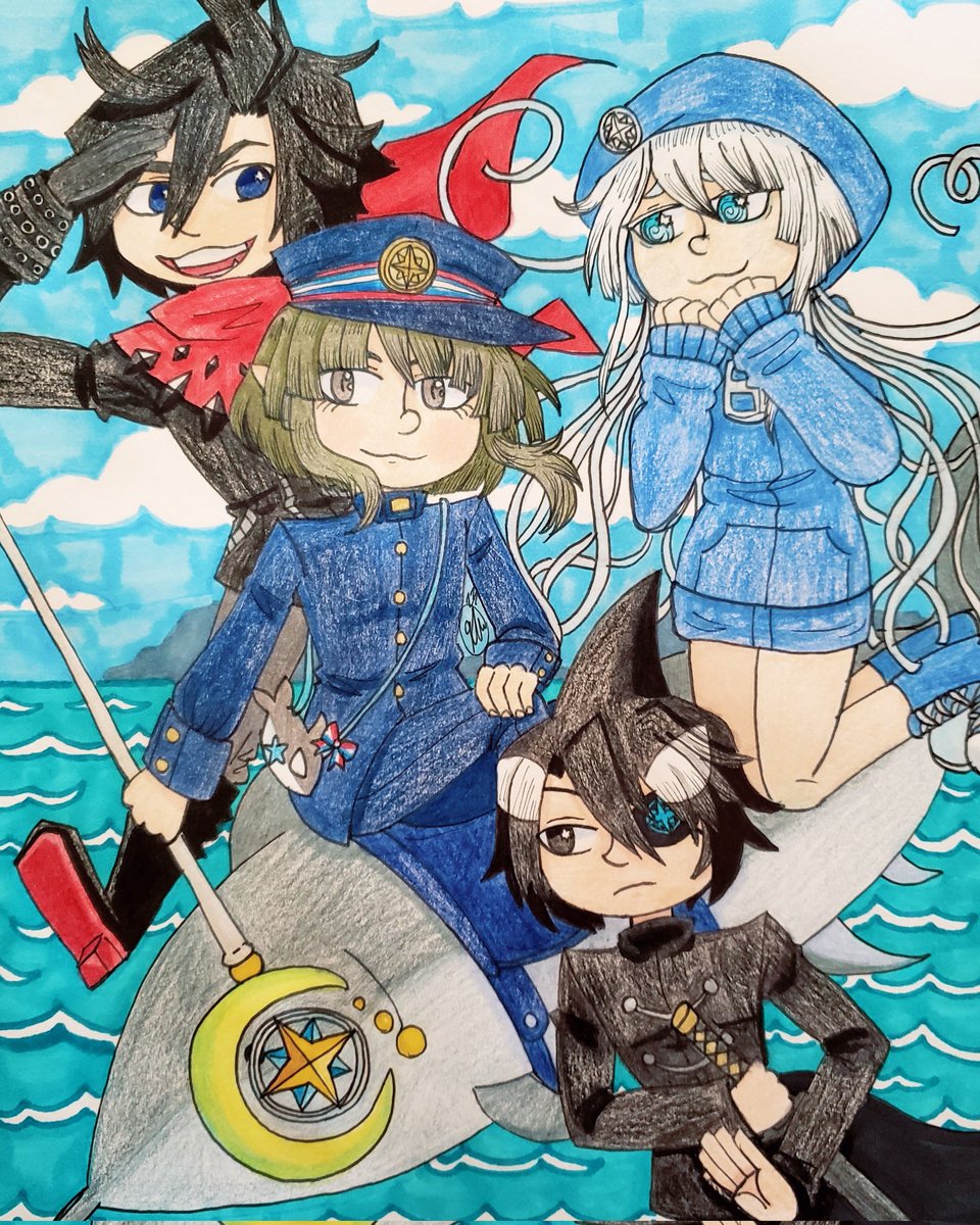 ridermatsu's tweet photo. [#funamuseart #okegom #watgbs] 
⚓ ⛵ Wadanohara and the Great Blue Sea: Next Generation ⛵ ⚓ 

#wadanoharaandthegreatbluesea #minami #killkill #kras #shisatsu #sakatsuki #traditionalart #artistsontwitter #illustration #mixedmedia #fanart https://t.co/ZzsaTFACO0