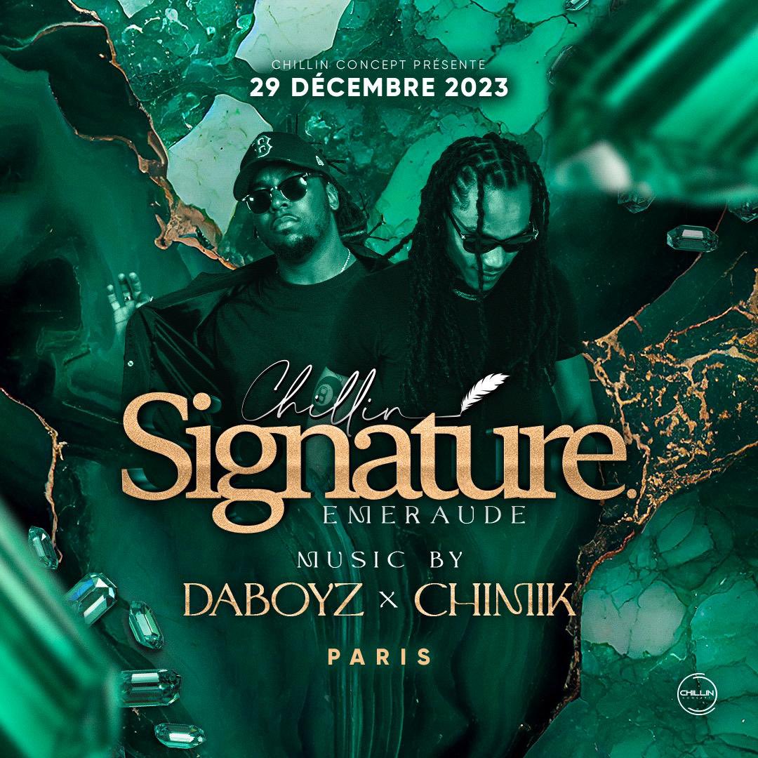 Comme promis, on vous présente le premier duo <a href="/DjDaboyz/">Dj Daboyz</a>  &amp; <a href="/DjChimik/">Dj Chimik</a> qui vous fera vibrer à la Chillin Signature Emeraude du 29 décembre ! ✨

Restez connectés pour l’annonce du prochain duo 😏.

🎟️ : bizouk.com/events/details…