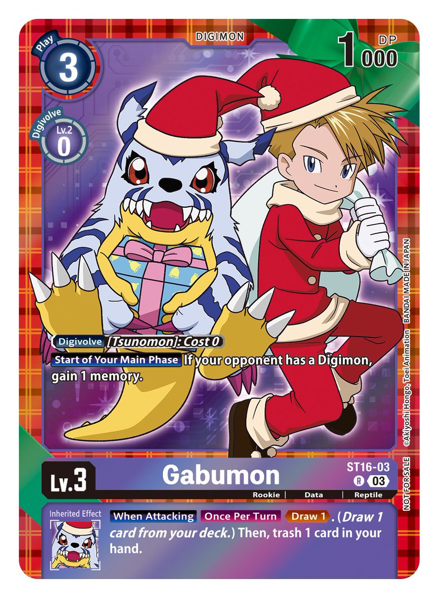 WINTER HOLIDAY EVENT Card Reveals] Hello Digimon Tamers! Our next Holiday  themed card is the participation ST16-03 Gabumon! Join us for special  holiday themed starter deck store tournaments up to Jan 31,