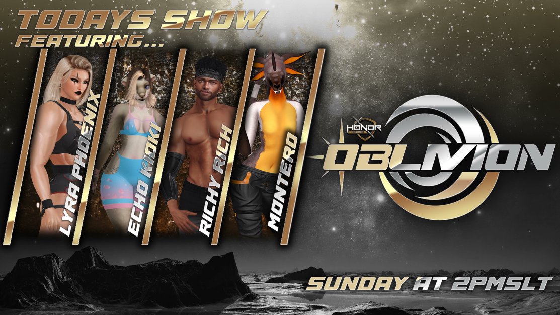 TODAY IS GOING TO BE CRAZY ON SUNDAY NIGHT #OBLIVION STARTING AT 2PM.SLT!

It's #SecondLife's metaverse at it's finest with the best in virtual pro-wrestling the grid can provide!

Landmark to the Arena:
maps.secondlife.com/secondlife/Ser…