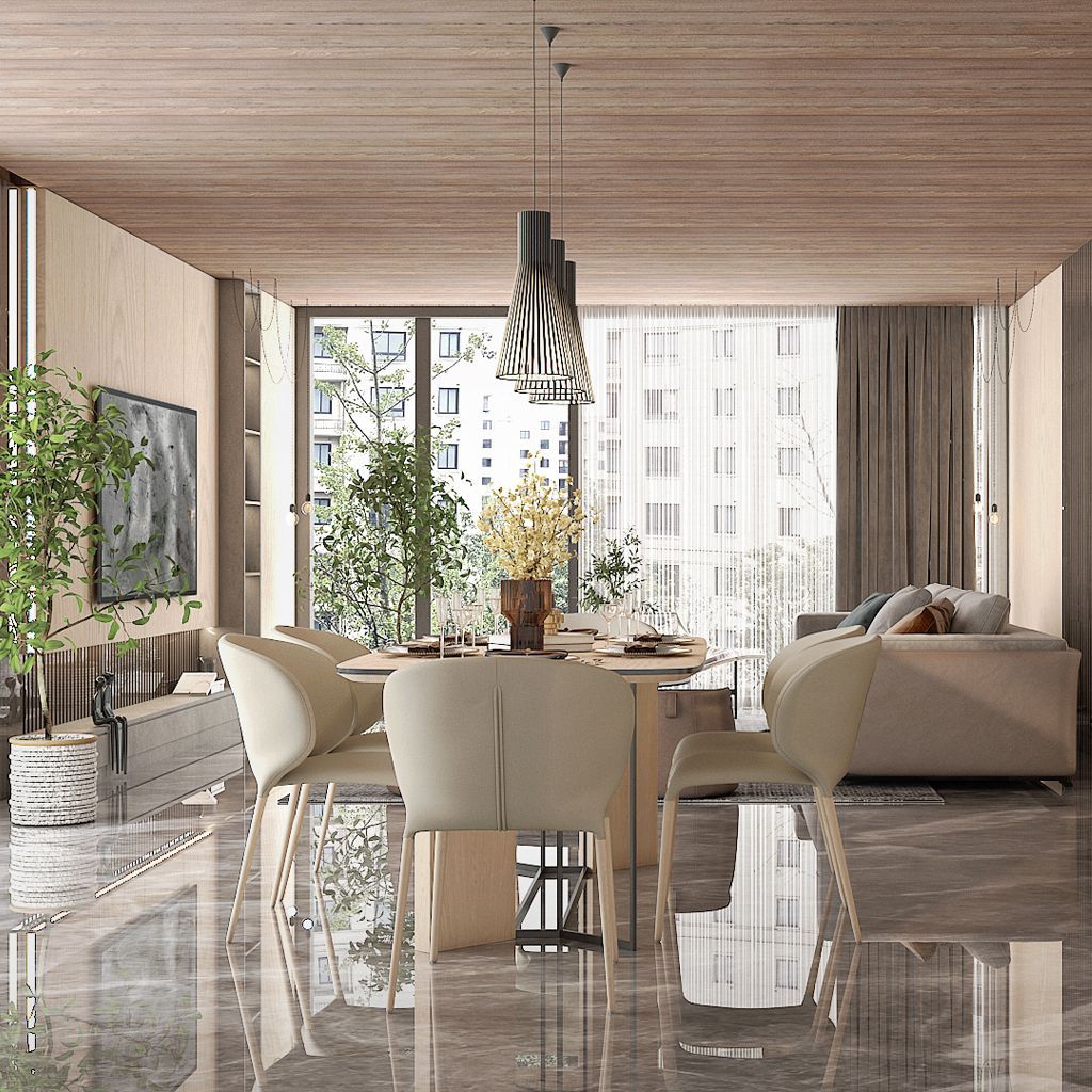 HomiloCompany's tweet image. ❕ Luminous Dining: A Contemporary Space Awash With Light &amp;amp; Warmth 
A dining room design distinguished by airy openness, where bright wood tones and abundant light craft an atmosphere of cheerful elegance. #diningroomdecor #diningroomdesign #diningroomtable #diningroomstyle