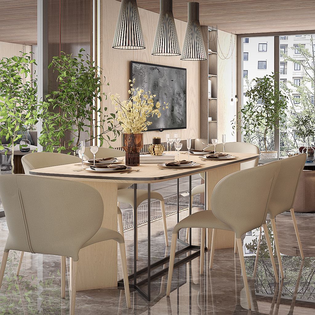 HomiloCompany's tweet image. ❕ Luminous Dining: A Contemporary Space Awash With Light &amp;amp; Warmth 
A dining room design distinguished by airy openness, where bright wood tones and abundant light craft an atmosphere of cheerful elegance. #diningroomdecor #diningroomdesign #diningroomtable #diningroomstyle