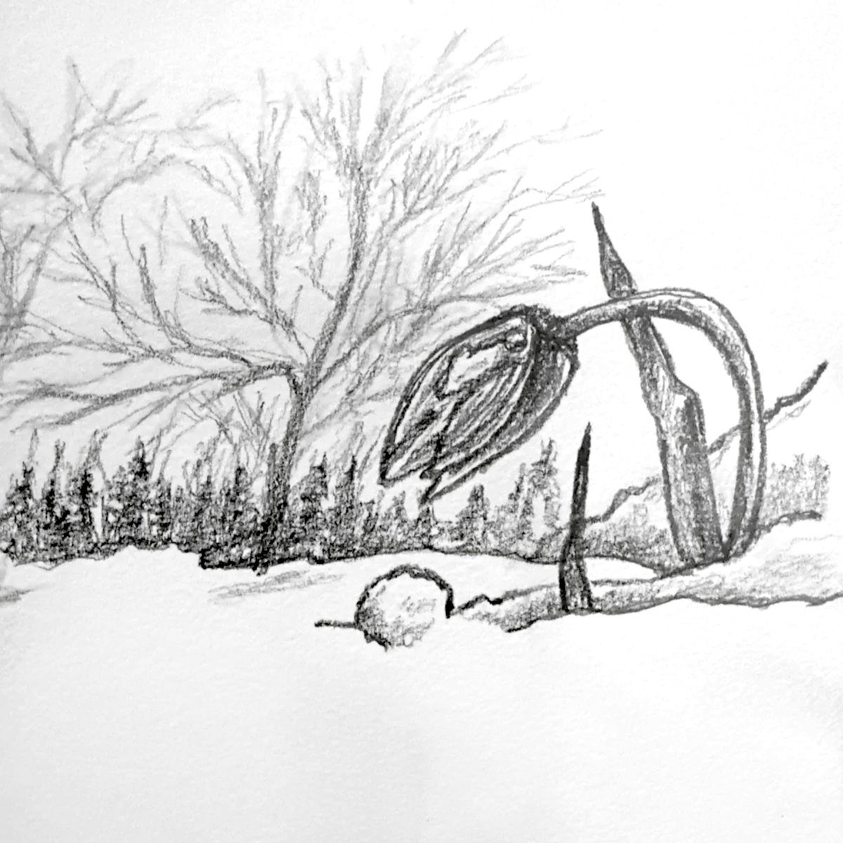 _artmakesus_'s tweet photo. Beautiful winter drawing by Lynne Valek from our weekly Drawing For The Joy Of It class on Zoom. Our new session starts this Wednesday! Come join a warm, welcoming group of artists who meet each week to encourage and inspire each other. https://t.co/EmRBKSeXhW https://t.co/0SK1ddVoBg