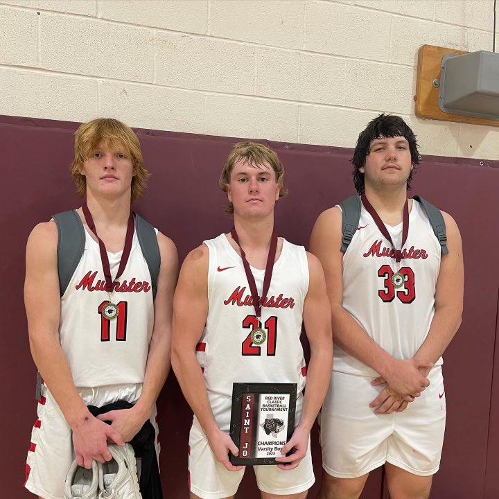 Muenster_ISD's tweet photo. Congrats to Hornet varsity basketball - Saint Jo Tournament champs with a 5-0 record. Brody T, Ty H and Garrett H were named all-tournament. 
#GreatThingsatMISD https://t.co/MNvAeOTei0