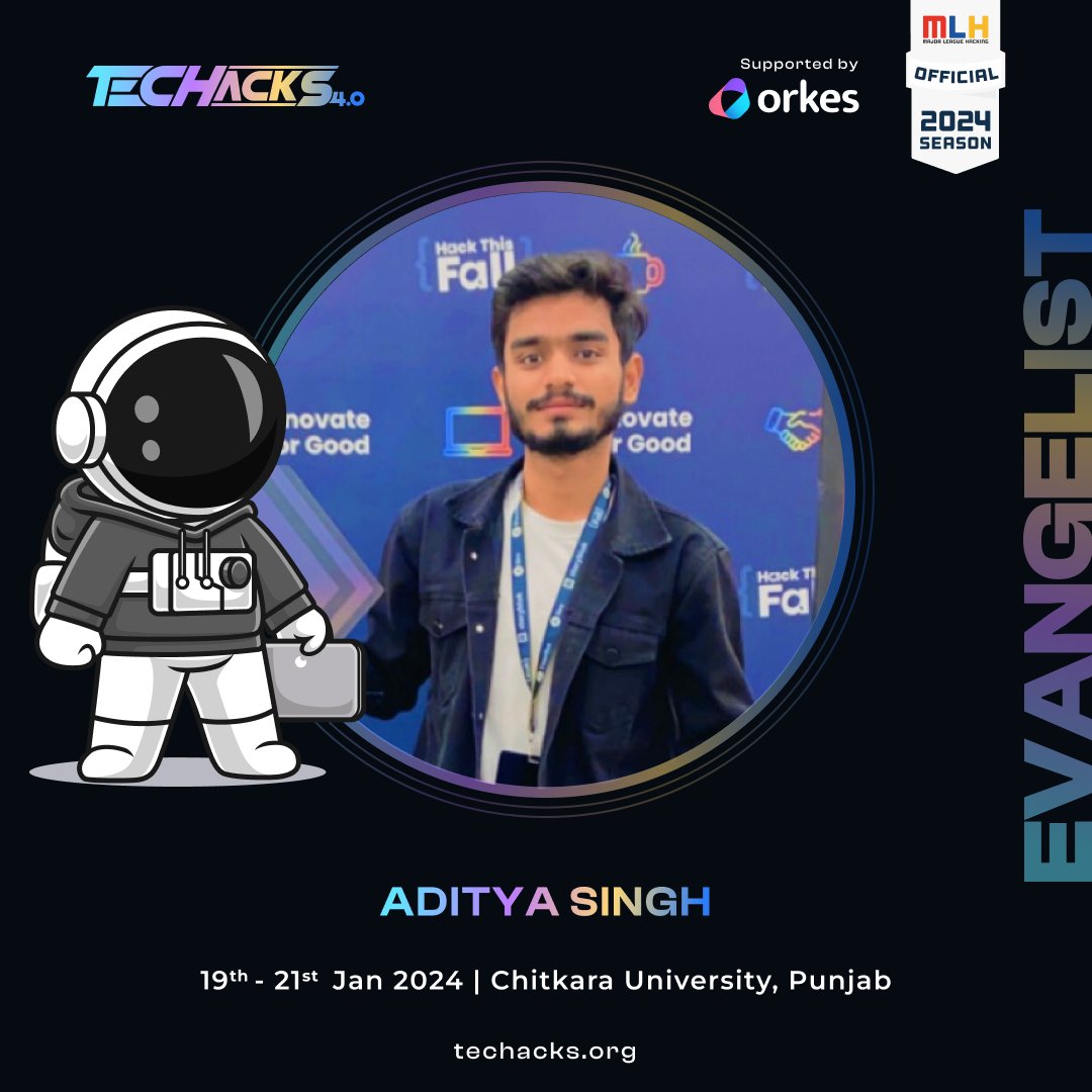 aadityastwt18's tweet image. Hey ppl! 🎉 I&apos;m thrilled to inform you that I&apos;ve been accepted as a Hackathon Evangelist for Techacks 4.0 Thrilled to embark on this journey, bringing positive vibes and contributing to the hacker community in a BIG way! 🌟#techacks4.0 #mlh @techackscu #community @orkesio #GitHub