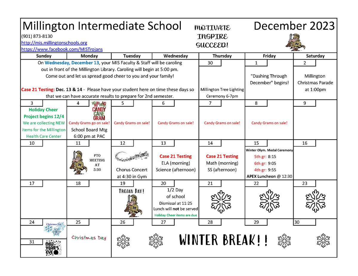 MillingtonInte2's tweet photo. ❄️🎅Callout for 12/4-8🎅❄️
#MIS #MotivateInspireSucceed #DashingThroughDecember #GivingToOthers #TisTheSeason https://t.co/eSr5aFFSOP