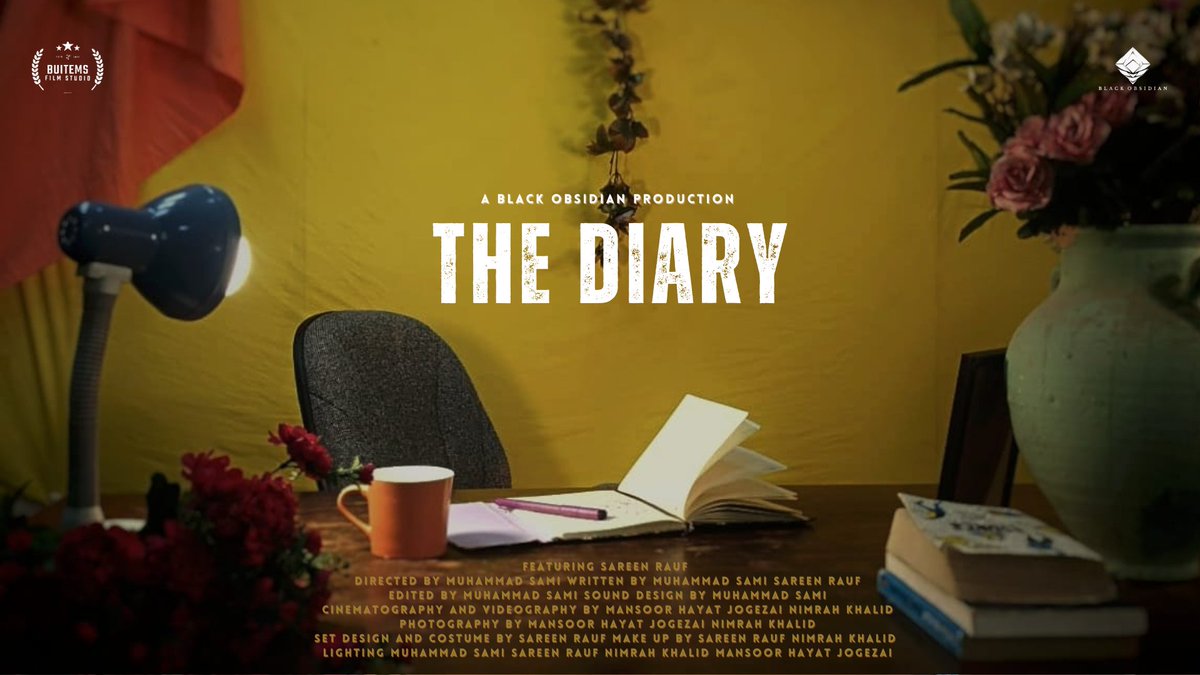 BUITEMSFS's tweet photo. We present the poster of the short film "THE DIARY" created and produced by BLACK OBSIDIAN. 
This is the first look of the short film created by the team called "BLACK OBSIDIAN" at BUITEMS Film Studio.
Stay tuned for the trailors/teasers, and the short film will be screened soon! https://t.co/ds6mfKbapn