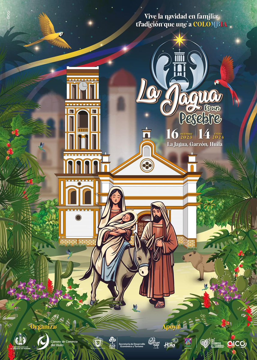 CCHuila's tweet photo. Vive la navidad en familia con la tradición que nos une✨🤍 La Jagua es un Pesebre💫 te espera del 16 de diciembre al 14 de enero para vivir la magia del nacimiento del niño Jesús.🎄 https://t.co/XtvqaYKDSd
