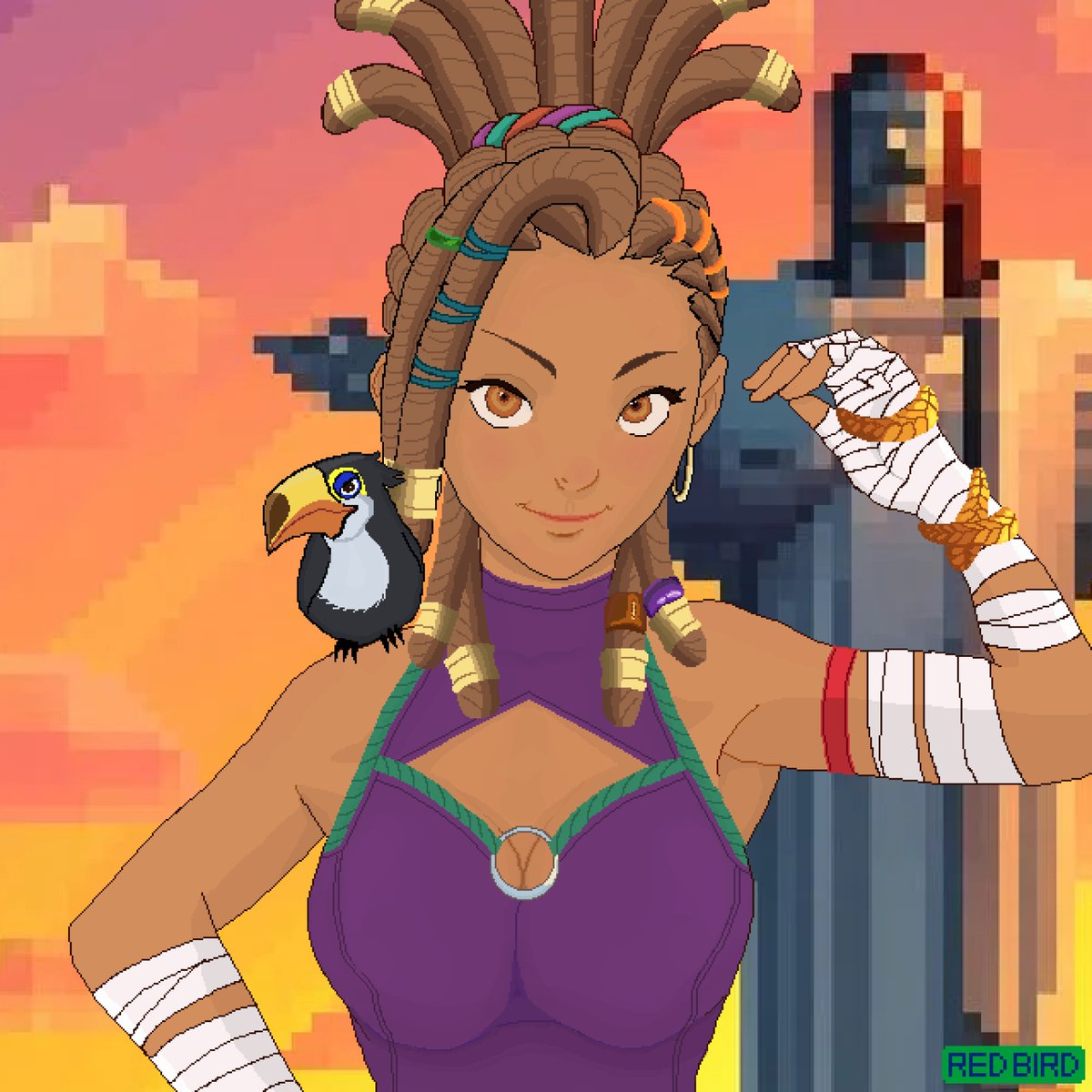 Pixel art, Mari Capoeirista!   #MomentoBrasileiroHoK #HonorofKings #HonorofKingsBR <a href="/HoK_BR/">Honor of Kings Brasil</a>