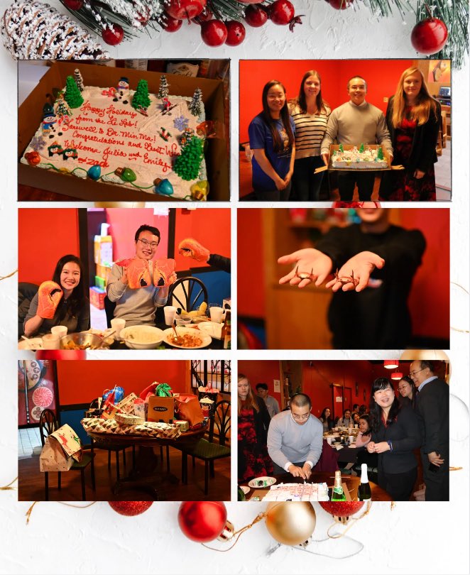 To celebrate another year of accomplishments and each other's company, we enjoyed a delicious feast and a hilariously eventful gift exchange!🎁🍾 Warm welcomes to our new members, Julia, Emily, and Zach, and farewell to Dr. <a href="/MinMa_UW/">MIN MA</a>  as she extends her career to new endeavors!💫