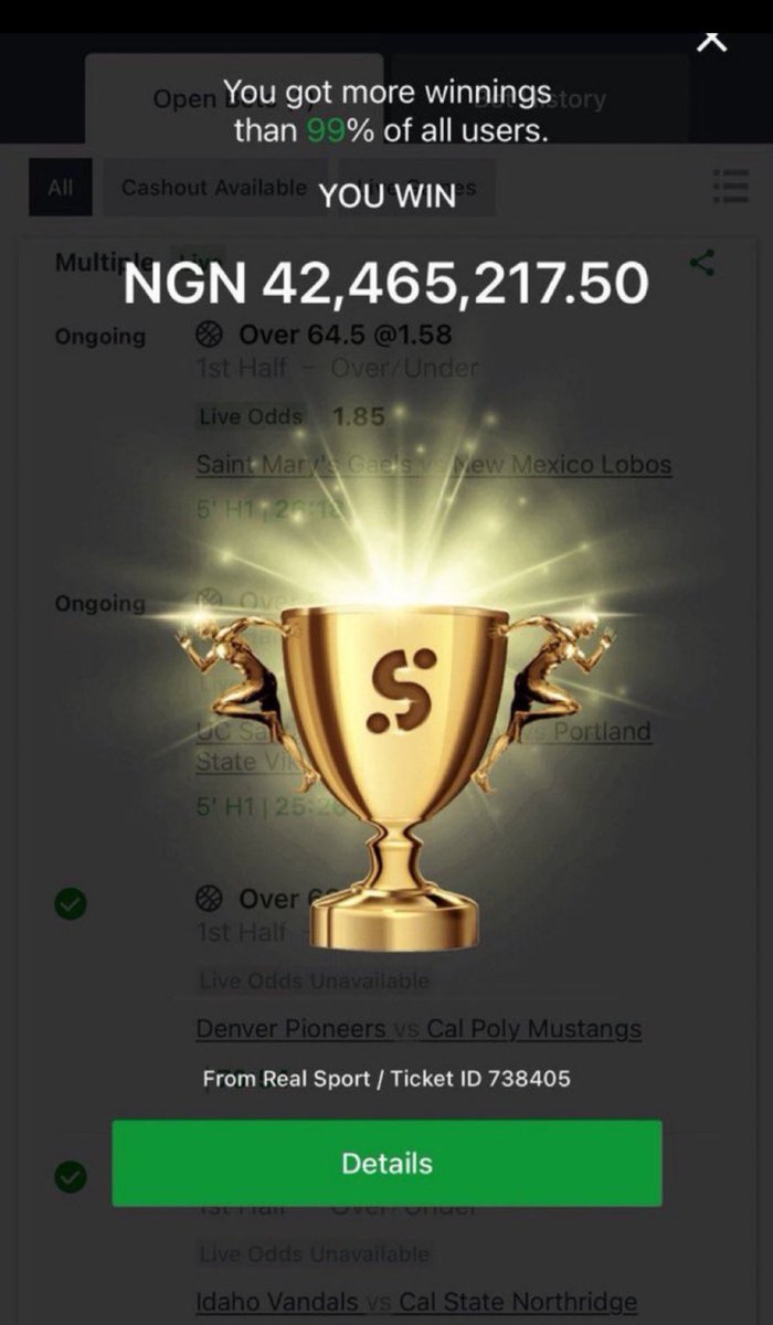 42M won on Sporty Thanks to Man City &amp; Tottenham !

First 2,000 should rt, like, follow, &amp; Drop ACC Number.

5m giveaway, Haaland Sszn❤️