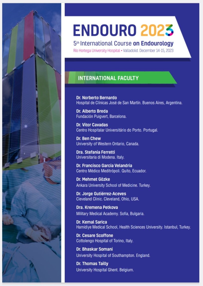 drmarcoscepeda's tweet photo. #ENDOURO23
Do you like Stones & Endourology?
Don't miss the opportunity! On-site & on-line
Live PCNL & RIRS (2 simultaneous ORs), pre-recorded surgery and round table discussions
🔝faculty
December 14-15, Valladolid 🇪🇸
https://t.co/LFuyAPpAef https://t.co/NnHURzOFe4