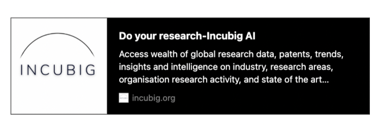 IncubigAI's tweet photo. DYR isn't just about doing your own research, it's about redefining it.
Tailored for #academic, #industry, and #government.
#DoYourResearch Now, just hit https://t.co/shL1gojAau
#futureofresearch #researchintelligence
#incubiginsights #IncubigAI #DYR #Incubig
#innovation https://t.co/KiMgkj0rMi