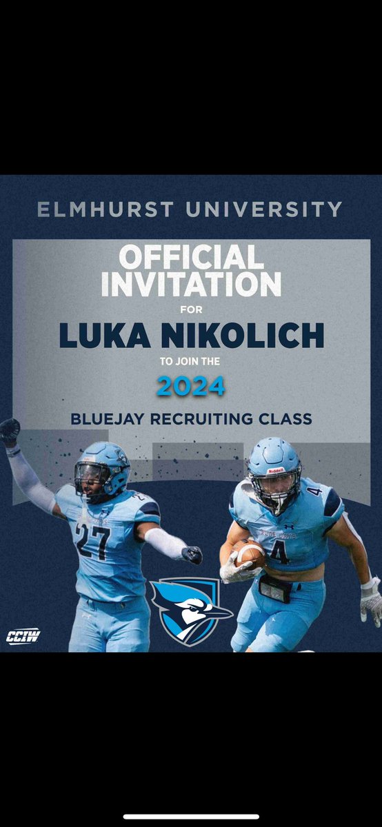 After a great conversation with @CoachMurray_EU, I’m super excited to say I have received an offer from <a href="/ElmhurstU_FB/">Elmhurst University Football</a>!

<a href="/CoachDShack/">Danny Schaechter 🏝️🏈🐾</a> <a href="/LHSWildcatsFB/">Libertyville High School Football</a> <a href="/EDGYTIM/">Timothy “EDGYTIM” OHalloran</a> <a href="/PrepRedzoneIL/">Prep Redzone Illinois</a> <a href="/hddngemscouting/">Jordan Amaskane, MBA</a> <a href="/ScoutingA1/">ScoutingA1</a>
