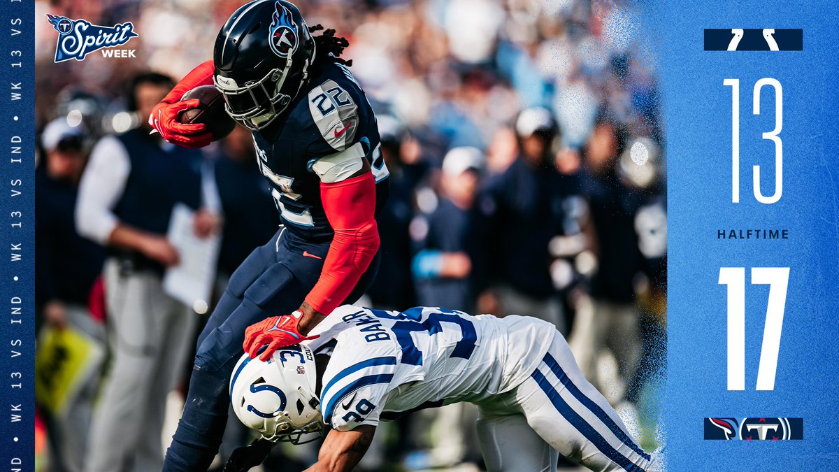 Titans's tweet image. At the half #INDvsTEN