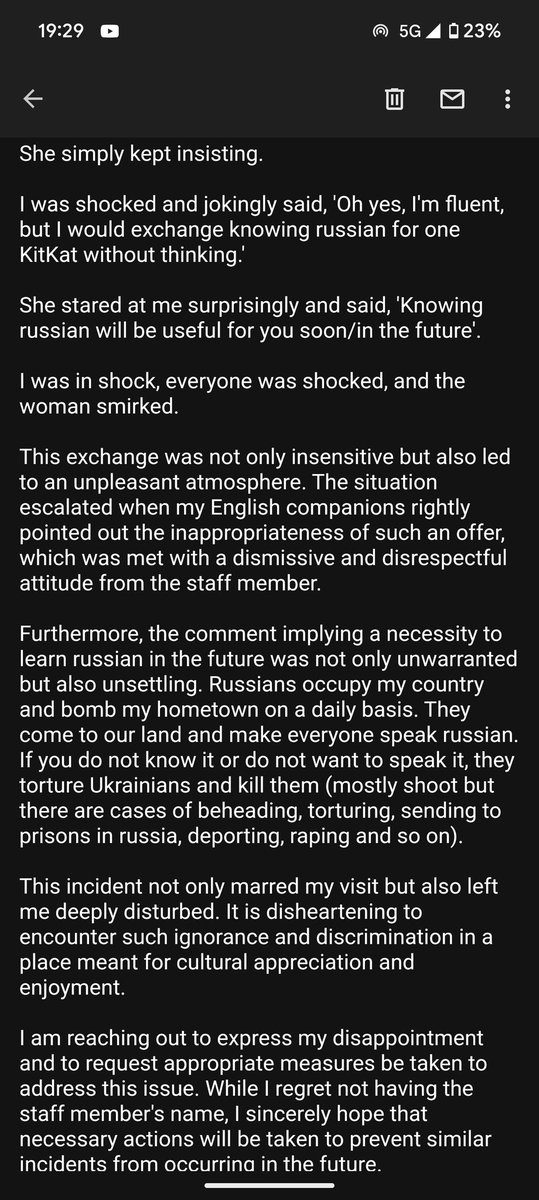 scarletgleam's tweet image. @HRP_palaces 
Disheartened by the dismissive attitude at Hampton Court Palace. Requested an English audio guide but was offered russian despite my preference. Staff's insensitive comments implying a need to learn russian were unacceptable.