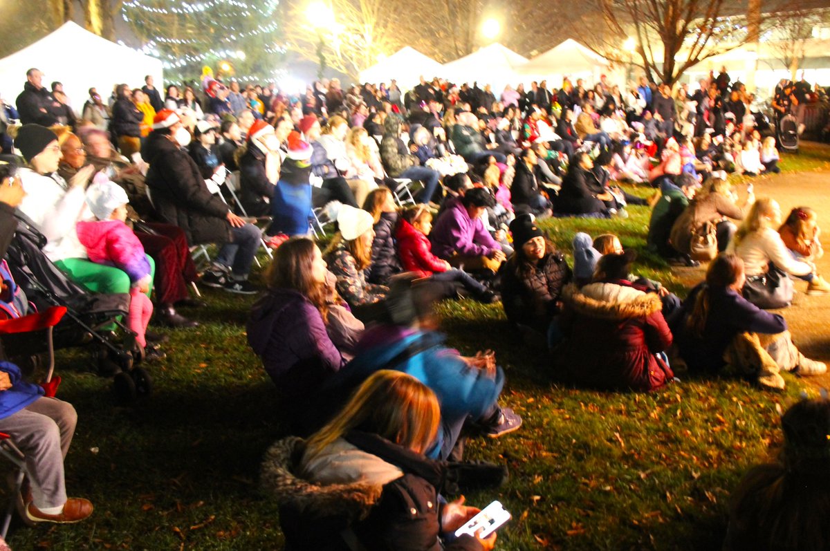 Gaithersburg might have set a record yesterday for the number of people gathered by the Pavilion at City Hall. Efforts to promote the JINGLE JUBULEE were highly successful. It included a tree lighting, Santa Claus, entertainment, free hot chocolate, and more.