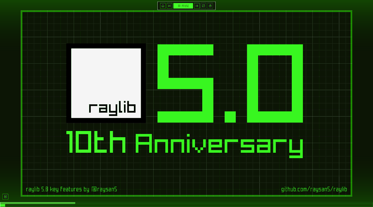 raysan5's tweet photo. Hey! Tomorrow I'm doing an online "interactive" presentation of raylib 5.0 to show it's new key features! 🚀

It would be at 20:00h CET on raylib Discord (https://t.co/YojL0ogs13) and presentation link will be shared tomorrow!

Everybody is welcome! https://t.co/ptRjGIOYIx