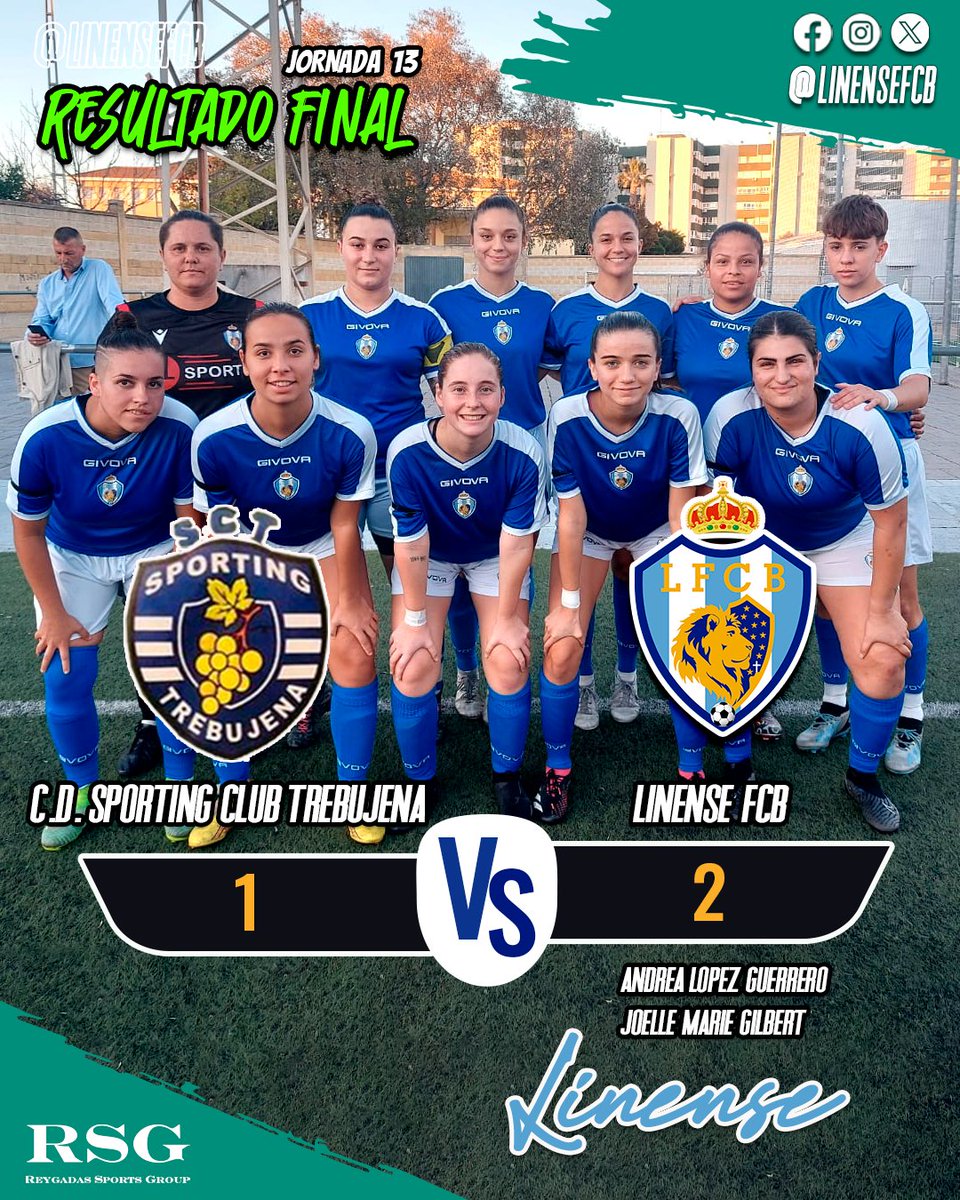 ¡Victoria en nuestra visita al Sporting Club Trebujena! 🎉 Linense FCB brilló en el campo, ganando con un marcador de 1-2. 💙⚽️ Seguimos creciendo con cada desafío, aprendiendo y mejorando en cada paso. ✨ ¡Vamos Linense, por más éxitos en el horizonte!  #LinenseFCB #Triunfo