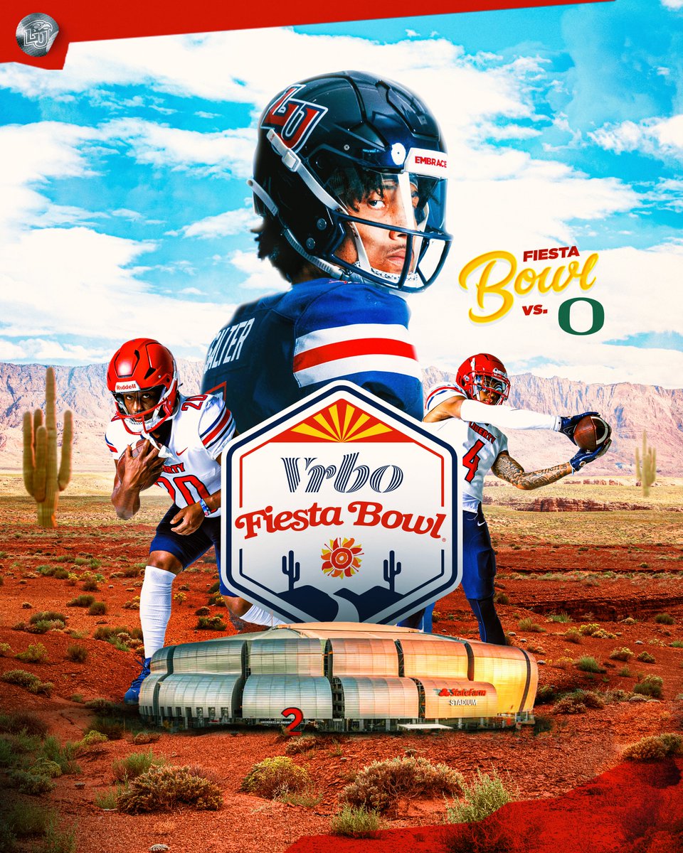Flames Nation, Let's have a 𝐅𝐢𝐞𝐬𝐭𝐚! 🕺 The Liberty Flames will play in the @Fiesta_Bowl! libertyflames.com/feature/bowl-b…