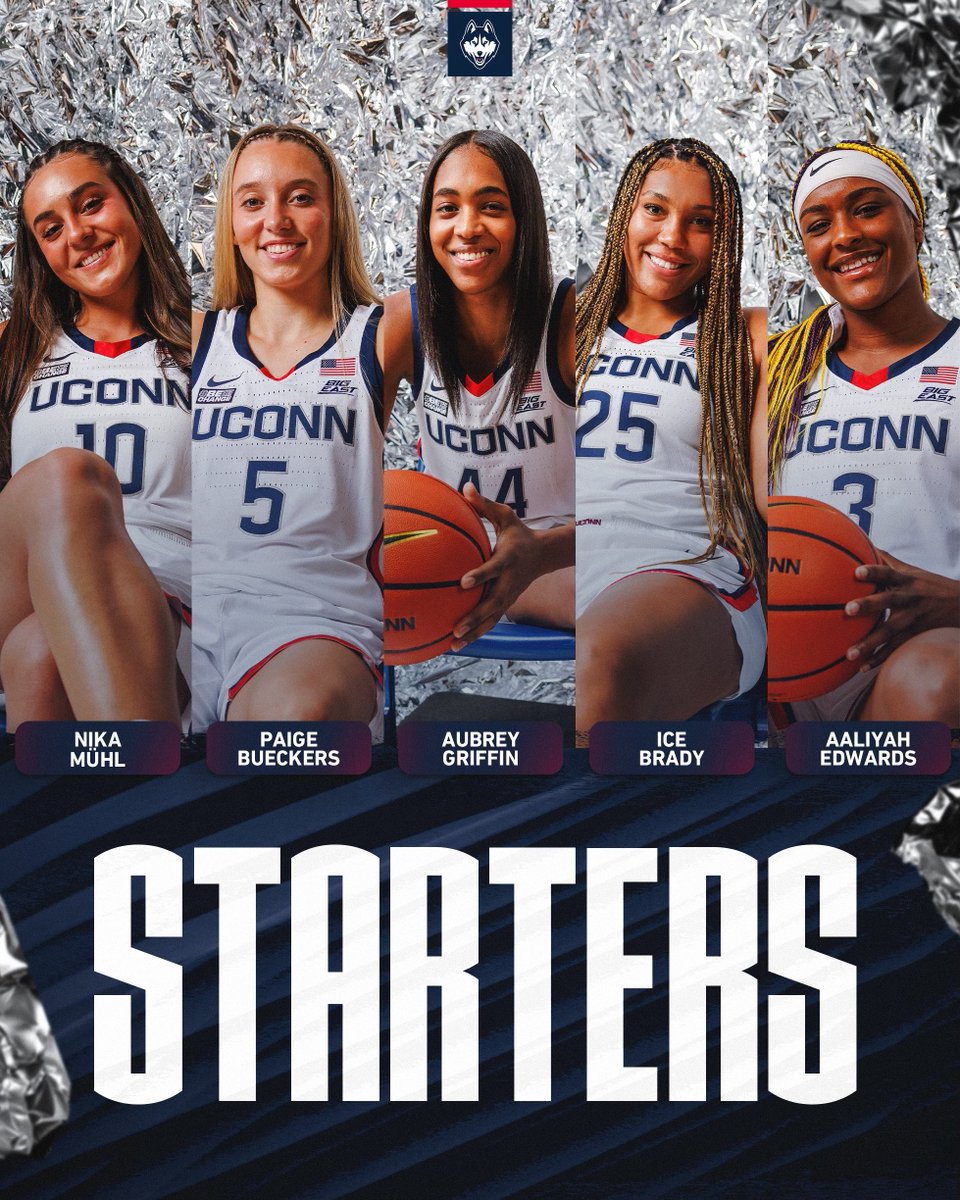 UConnWBB's tweet photo. Starters at #10 Texas https://t.co/J2B1QwAD7q