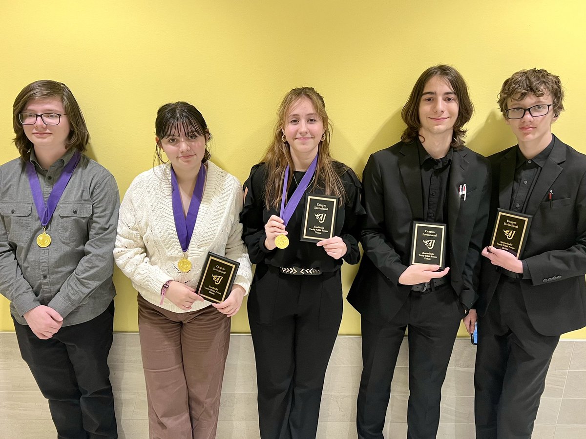 Norwalk_Debate's tweet photo. NHS Debate had a great day at the Johnston Dragon Invitational on Saturday. Briela &amp; Emma tied for 3rd and Carson Guzman &amp; Sam finished as quarterfinalists in Varsity Public Forum. Three debaters finished in the Top 10 speakers: Carson Tyner (4th), Emma (5th), and Briela (10th). https://t.co/Mp5zgy155T