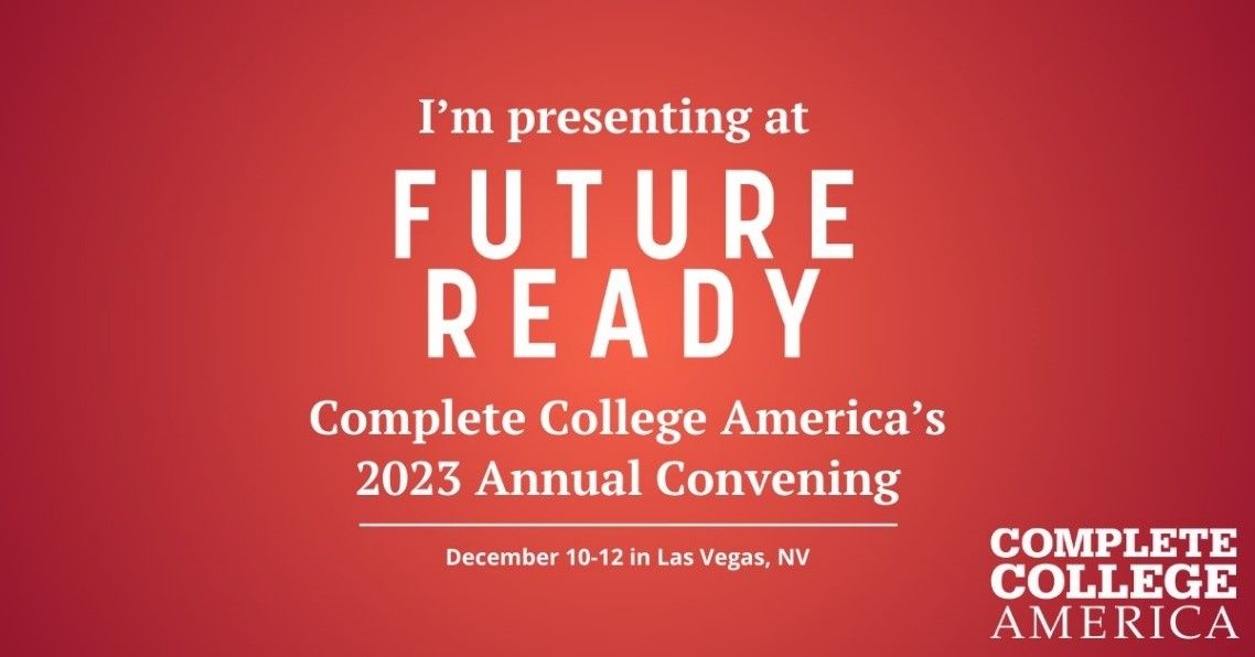 We're presenting at @CompleteCollegeAmerica’s #AnnualConvening!

✨ Applications of #EducationalTechnologies to Improve #Equity &amp; Support #GatewayCourse Reform
✨ Centering #StudentVoice &amp; Equity in the Transformation of Our #DigitalLearning Futures

ow.ly/JyOg50Qey4x