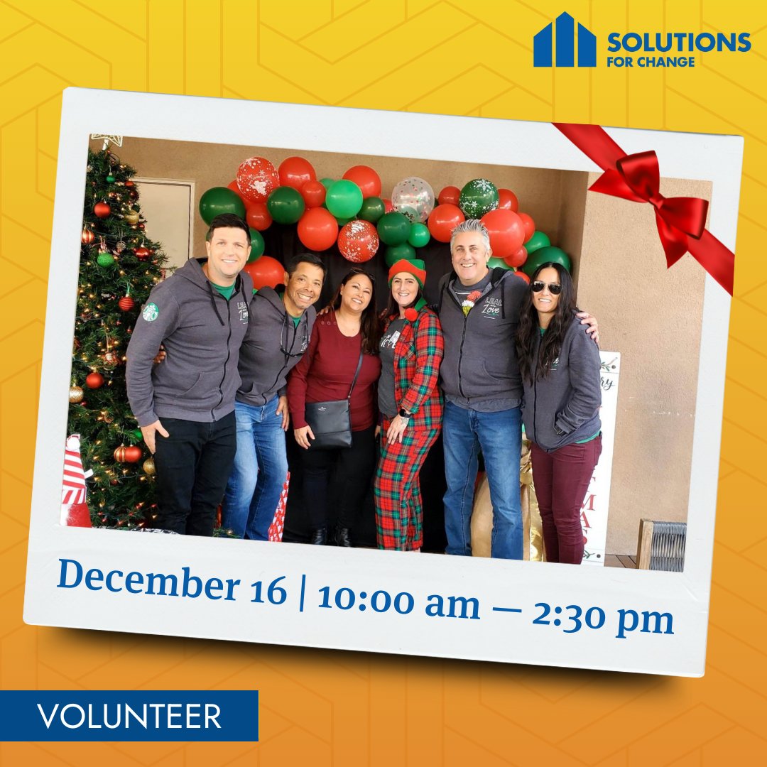 ServingToSolve's tweet photo. Our Resident Christmas Party is coming up quickly, and we are in need of volunteers! ☃️
 
When: December 16 | 10:00 am - 2:30 pm 
Where: Vista, exact location TBD

Sign up to volunteer for our party at https://t.co/Q8Nj5N98WS. 

#SolutionsForChange #WAOU #SanDiegoNonProfit https://t.co/mEGJJT4CVz
