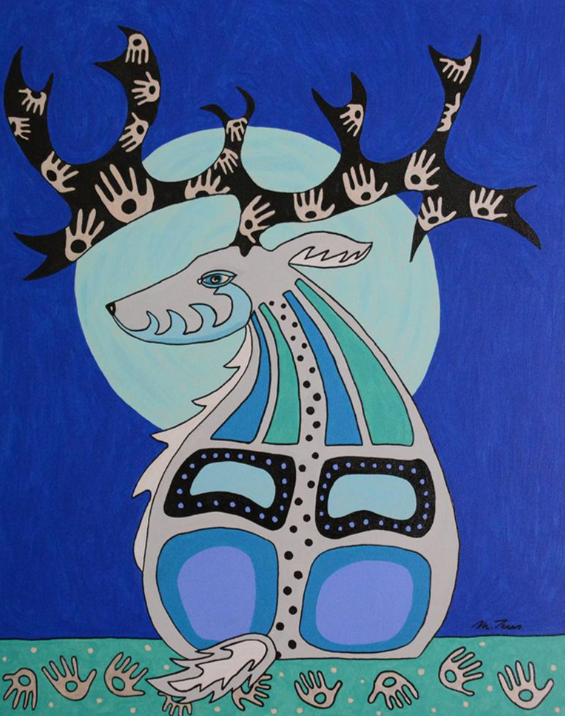 Reindeer of the Winter Moon © Michele Taras (Canadian artist)