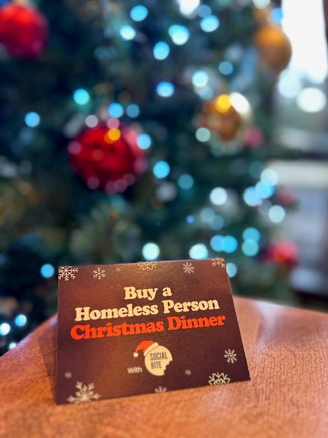 This December, we’re joining @SocialBite_ on their mission to provide 300,000 meals and gifts to people who are homeless and vulnerable this Christmas. Join the movement of kindness by adding a donation to your bill at our venues. #festivalofkindness