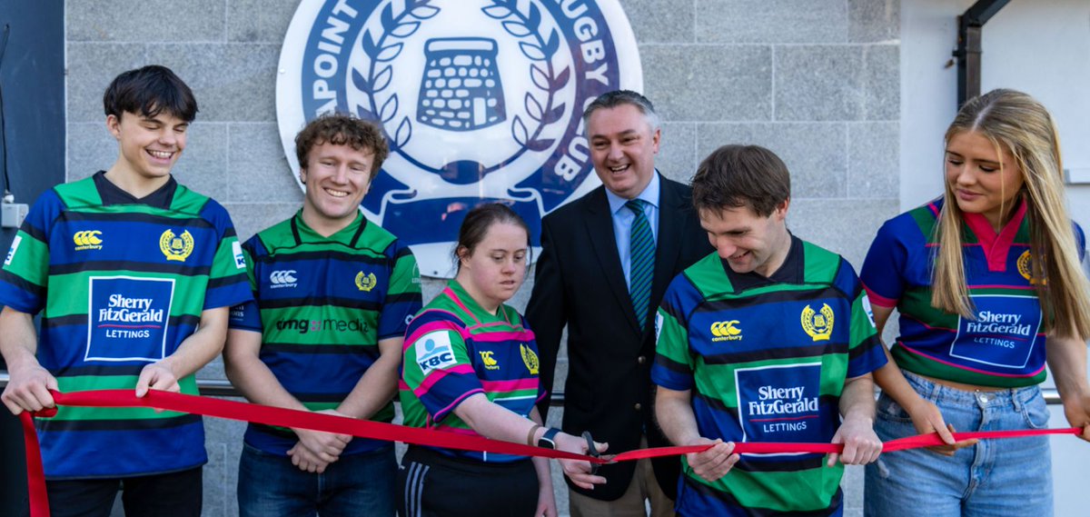 1/2 - What a weekend!! 
Club President Karl O'Neill was joined by Fiodhna O’Leary, Cormac Fenner, Roisin Ridge, Thibbaut Anderson and Zac Jungmann to cut the ribbon on our newly refurbished clubhouse.