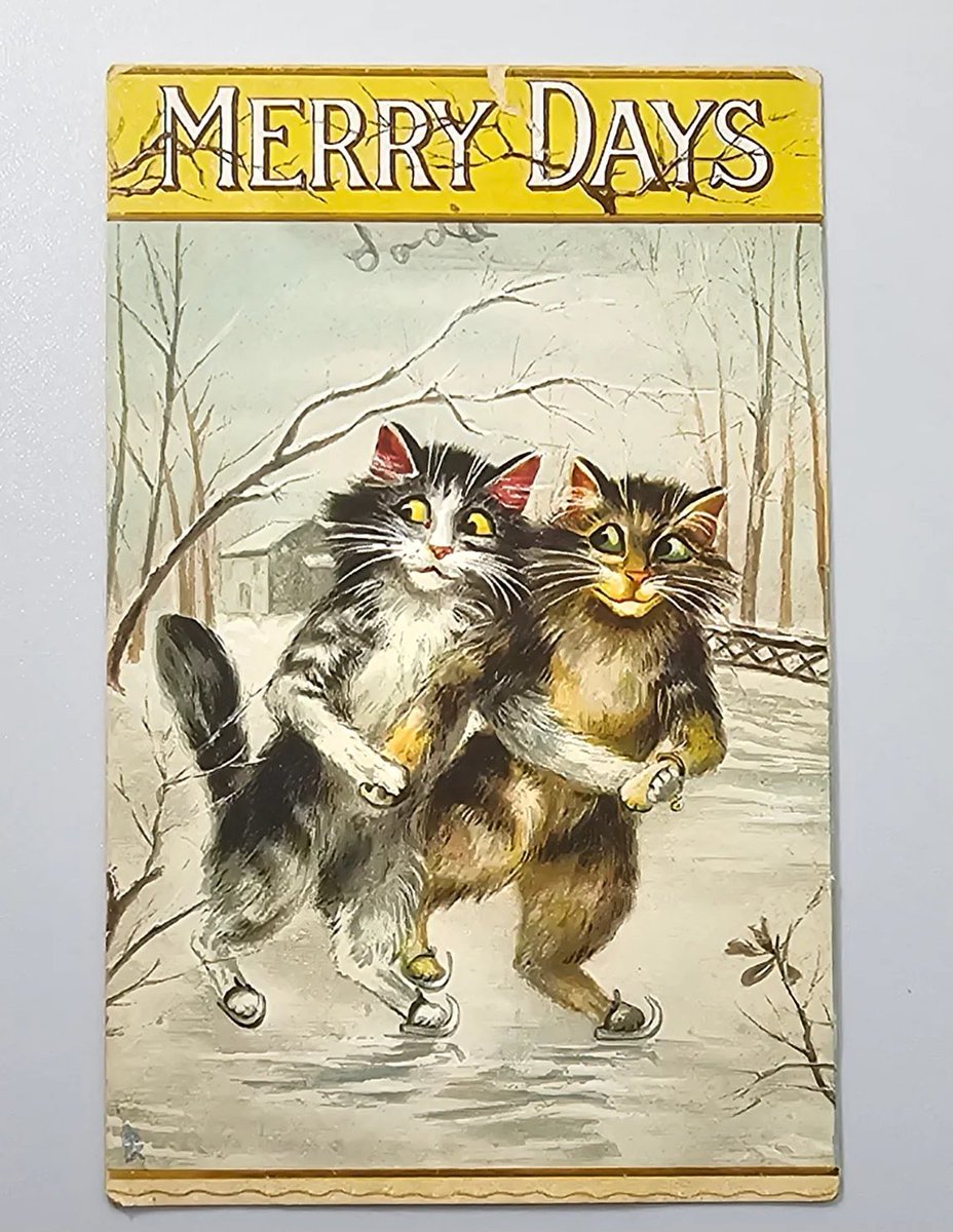 Anthropomorphic Skating Cat... christiescurios.com/products/anthr… via @ChristiesCurios #humerous #humor #cats #Raphael #tuck #anthropomorph #ice #CatsOfTwitter #CatsLover #Christmas #sundayvibes #SundayFunday #SundayMotivation #MerryChristmas #postcards #vintage #antique