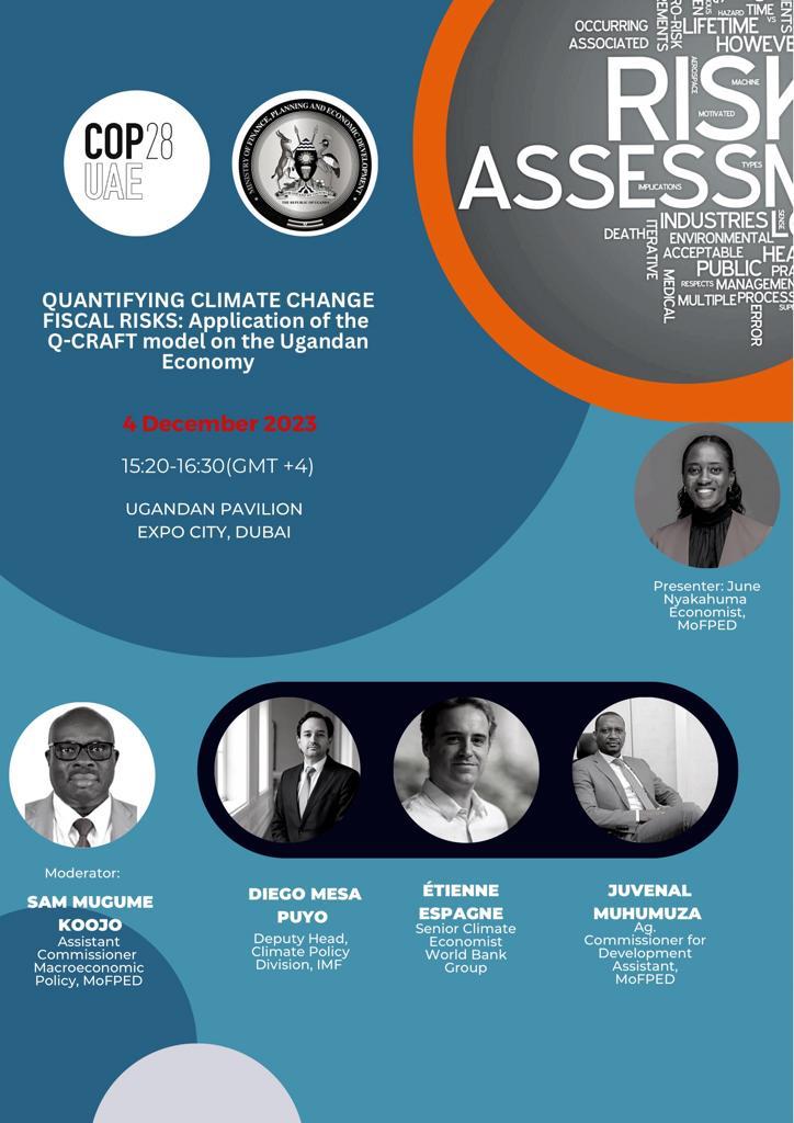 EspagneEtienne's tweet photo. 📆 Dec. 4 ⏰ 3.20pm #COP28UAE in Uganda Pavilion, we discuss fiscal risks and climate change with a focus on quantitative tools, a central issue for Ministries of Finance that aligns with the objectives of the #C3A hub for Fiscal and Debt Sustainability. #CFMCA https://t.co/srfNRrXdMj