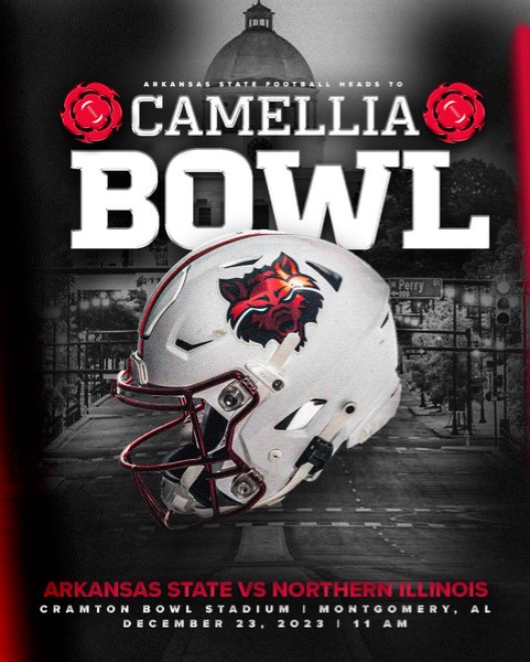 AStateRedWolves's tweet photo. Sweet Home Howlabama! The Red Wolves are headed back to the @CamelliaBowl. Get your tickets to join us in Montgomery here: https://t.co/6NJwXaU8Ke #WolvesUp https://t.co/73NtXts80d