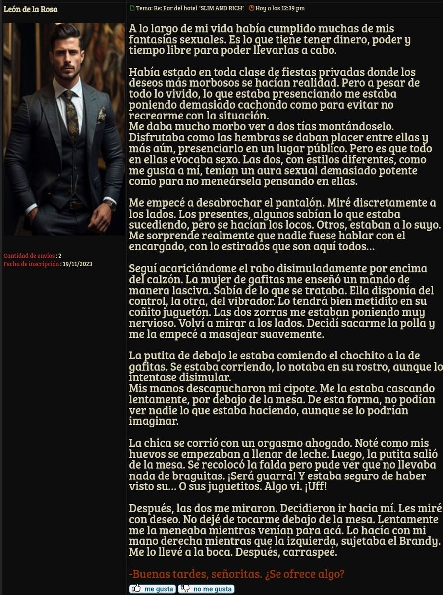 ErasForo's tweet image. Qué harías si te encuentras a dos atractivas mujeres montándoselo en público? León De La Rosa lo tiene claro.. ;)

erasdelmundo.foroactivo.com/t4551-bar-del-…

#sexrol #roleplayer #rol #erasdelmundoforo #foroerasdelmundo #lemon #rolling