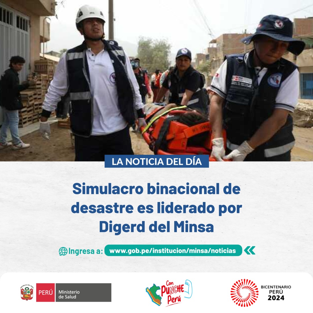 Minsa_Peru's tweet photo. ¡Tarea de todos! 📢🔔El simulacro binacional de desastre liderado por la #Digerd del Minsa y la Red Integrada de Salud San Ignacio de la Diresa Cajamarca es un importante ejercicio para optimizar la capacidad de respuesta de la población y personal de salud ante una emergencia. ¡Acción y prevención! 🔈 #simulacro #población #personaldesalud. 👉 Conoce más: https://t.co/ntNA1LKq5n