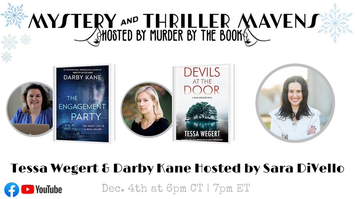 Mystery and Thriller Maven (@thrillermaven) on Twitter photo I’m fired up to host <a href="/tessawegert/">Tessa Wegert</a> and <a href="/helenkaydimon/">HelenKay Dimon / Darby Kane</a> live tomorrow at 7pm ET with my #PartnerInCrime <a href="/murderbooks/">Murder By The Book</a> on FB and Youtube. Join us! bit.ly/3jfpJ84 I’m fired up to host <a href="/tessawegert/">Tessa Wegert</a> and <a href="/helenkaydimon/">HelenKay Dimon / Darby Kane</a> live tomorrow at 7pm ET with my #PartnerInCrime <a href="/murderbooks/">Murder By The Book</a> on FB and Youtube. Join us! bit.ly/3jfpJ84