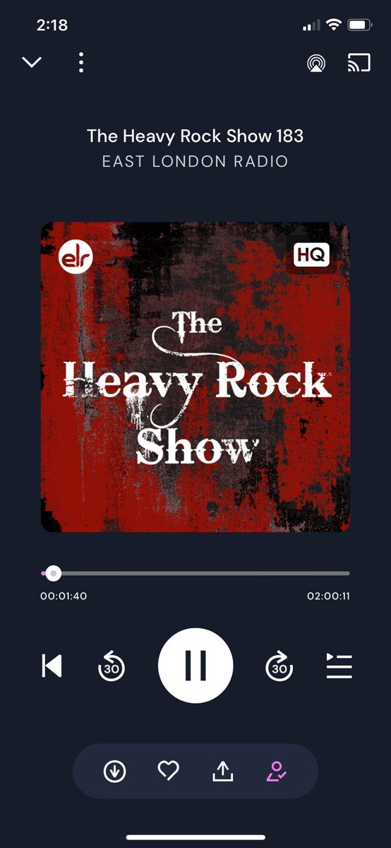#NowPlaying️  @ELRRocks 
#TheHeavyRockShow
@EastLondonRadio 

mixcloud.com/EastLondonRadi…