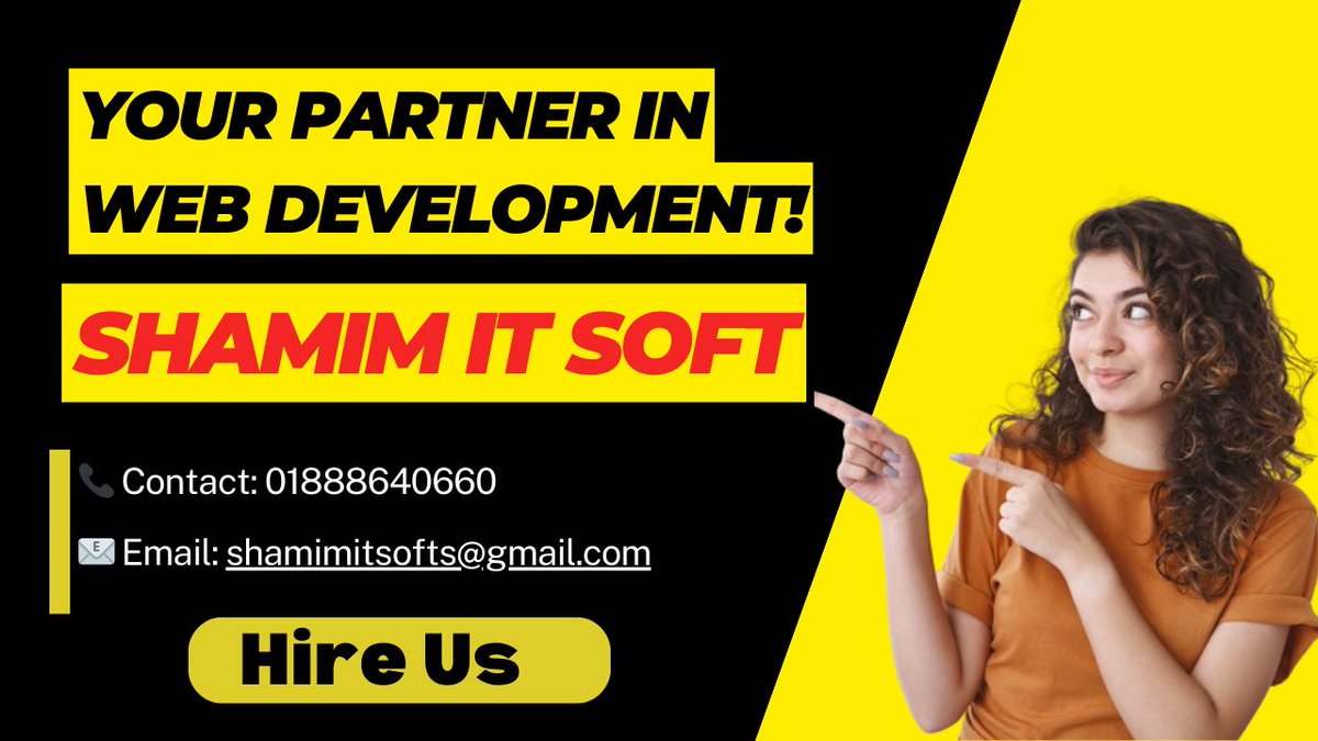 Shamim6009's tweet photo. 🚀 Introducing Shamim IT Soft - Your Partner in Web Development!

✨ Looking for a professional website for your business? Need a robust online presence for your law firm, real estate agency, or travel company? Shamim IT Soft has got you covered!
https://t.co/X5nWr9PALs https://t.co/Qnob0Rt1Fd