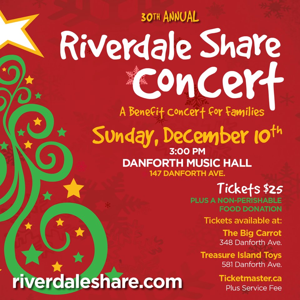 RiverdaleShare's tweet photo. One week today is the @RiverdaleShare Concert! A great way to kick of the holiday season and a community tradition. Come and join in the fun - get your tickets before they are gone! #community #concert #shareOne week today is the@riverdaleshare https://t.co/6BhArncj70